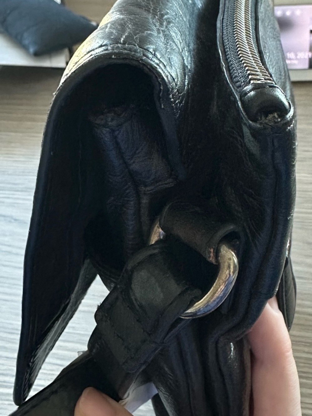 Black Leather Crossbody Bag - Picture 3 of 14